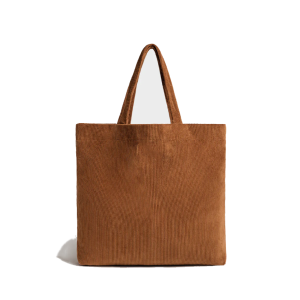 Large Capacity Women's Corduroy Single Shoulder Tote Bag Convenient Shopping Solution