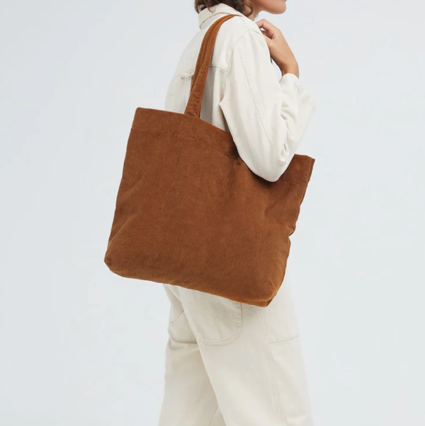 Large Capacity Women's Corduroy Single Shoulder Tote Bag Convenient Shopping Solution - 영상 6