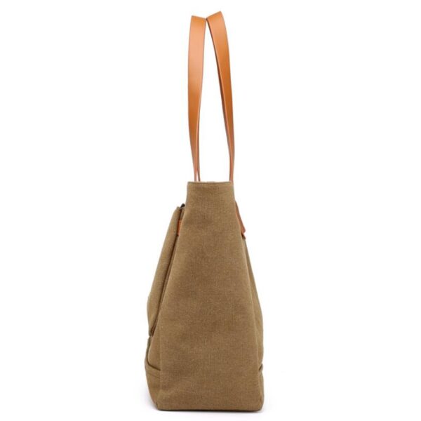 Women's Large Cotton Canvas Grocery Shopping Tote Bag - Image 3