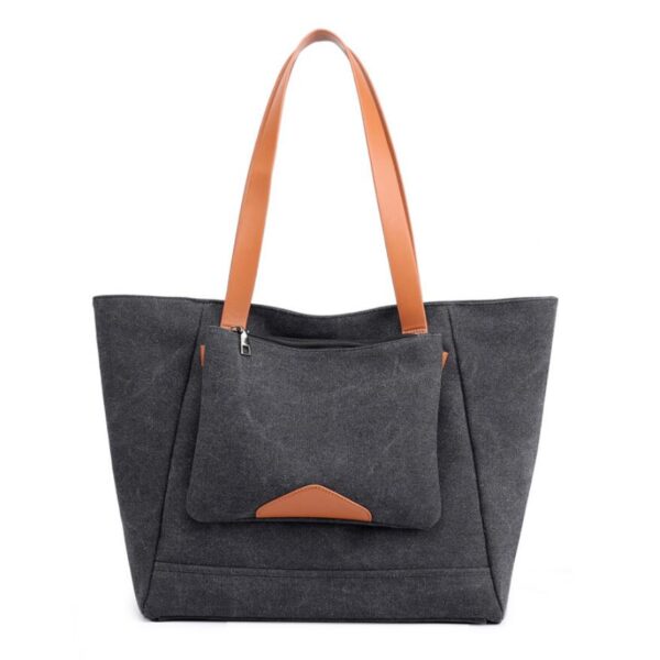 Women's Large Cotton Canvas Grocery Shopping Tote Bag - Image 5