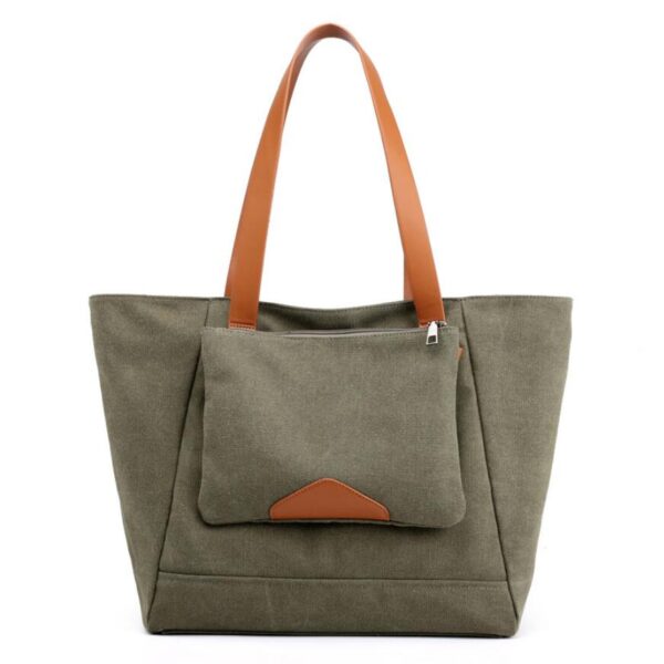 Women's Large Cotton Canvas Grocery Shopping Tote Bag - Image 6