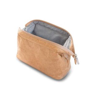Tyvek Paper Travel Cosmetic Bag Lightweight and Waterproof with Zipper Closure Eco-friendly
