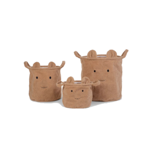 TEDDY Fabric for Children's Toys Sundries Organizer Fashionable Foldable Storage Laundry Basket with Two Handles Open Closure