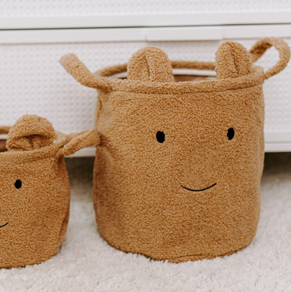 TEDDY Fabric for Children's Toys Sundries Organizer Fashionable Foldable Storage Laundry Basket with Two Handles Open Closure - Image 3