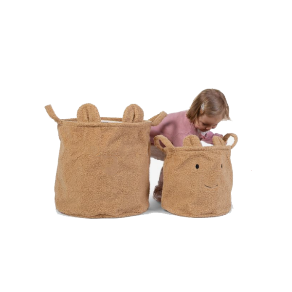 TEDDY Fabric for Children's Toys Sundries Organizer Fashionable Foldable Storage Laundry Basket with Two Handles Open Closure - Image 5