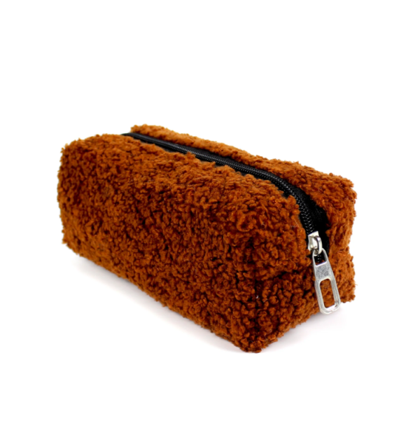 Teddy Travel Cosmetic Pen Bag Cute Soft Sherpa Material Large Capacity Zipper Case Custom Fashionable Portable - Bild 4