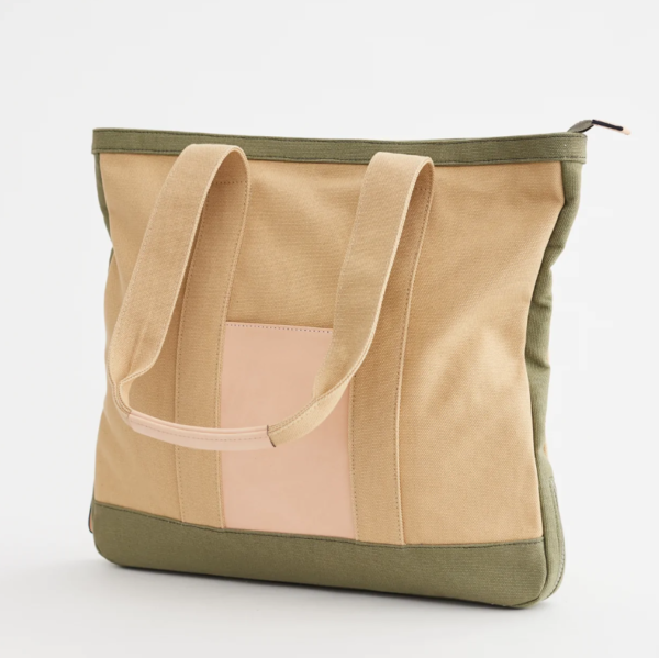 Women's Portable Canvas Beach Shopping Handbag Reusable Fashionable Open Closure Bag with Cotton Lining Embroidery Decoration - 画像 2