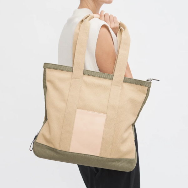 Women's Portable Canvas Beach Shopping Handbag Reusable Fashionable Open Closure Bag with Cotton Lining Embroidery Decoration - 画像 3