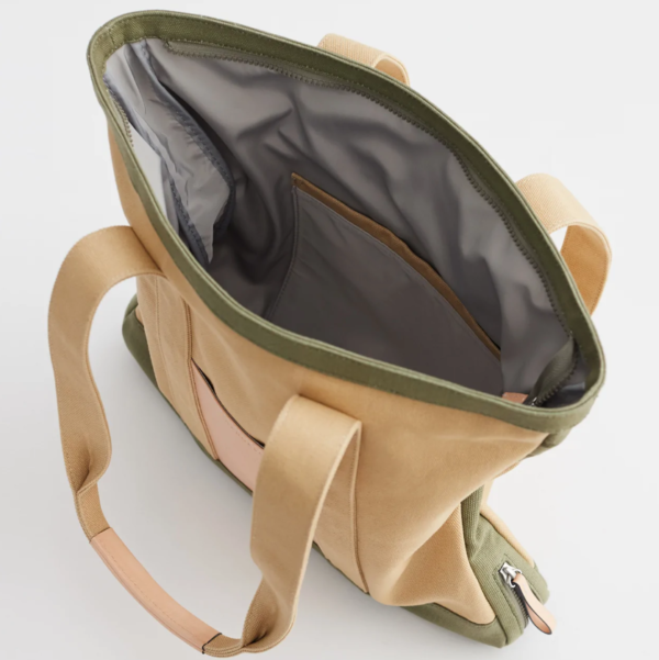 Women's Portable Canvas Beach Shopping Handbag Reusable Fashionable Open Closure Bag with Cotton Lining Embroidery Decoration - 画像 5