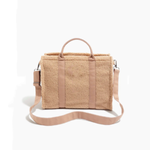 Women's Cute Fashion Teddy Tote Fur Shoulder Bags with Thread Pattern Stylish  Accessory