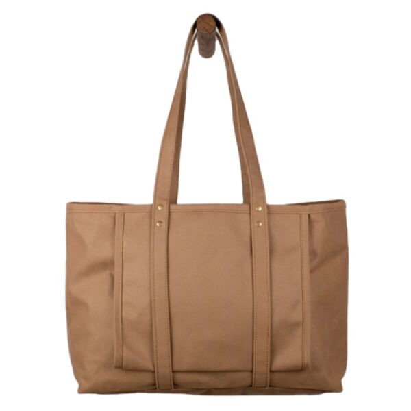 Women's Multifunctional Cotton Canvas Handbag Simple Beach Tote Bags Custom Logo Portable Lightweight Open Closure Letter - 画像 4