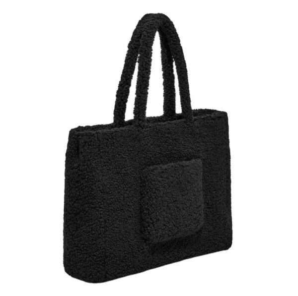 Custom Large TEDDY Shoulder Tote Bag Fashionable Sherpa Polyester With Zipper Pocket Soft Handbag for Groceries Custom Logo - Image 5