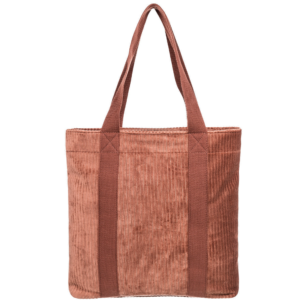 Eco-Friendly Large Corduroy Tote Bag Printed Pattern Zipper Cotton Women's Travel Beach Use Featuring Customizable Patch Logo