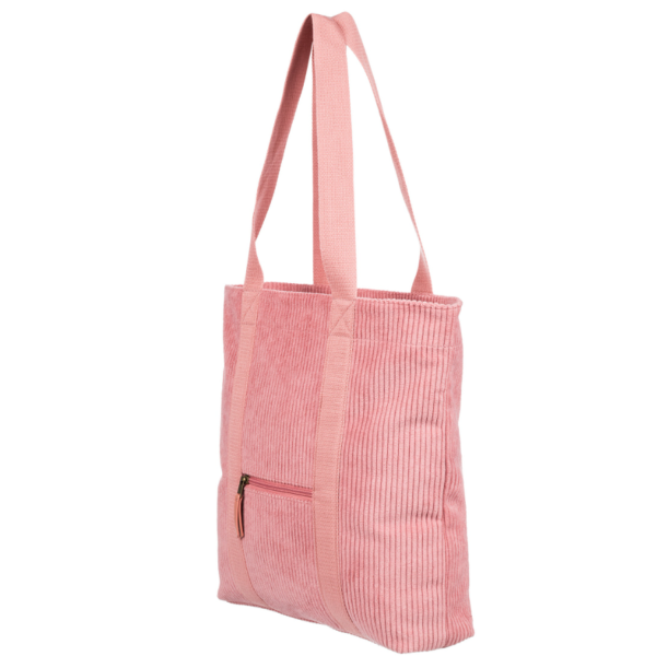 Eco-Friendly Large Corduroy Tote Bag Printed Pattern Zipper Cotton Women's Travel Beach Use Featuring Customizable Patch Logo - 画像 5