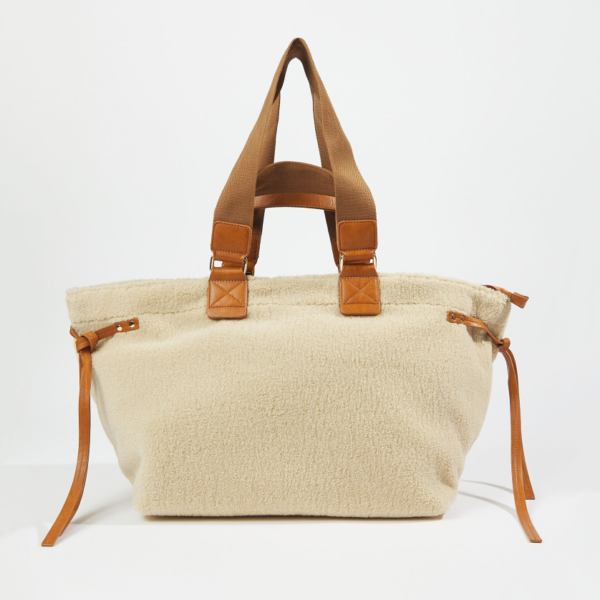 Teddy Fur Material Travel Tote Bag New Design Large Capacity Winter Fashion Weekender Customizable Logo - 画像 3