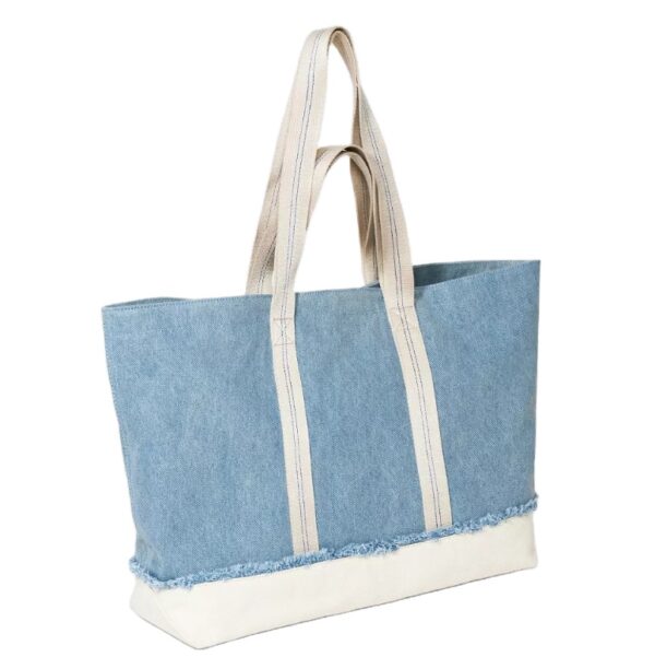 Customized Active Lifestyle Sporty Cotton Canvas Tote Bag Logo Printed Ladies' Style Reusable Shoulder Bag Rope Handle Leather - صورة 2
