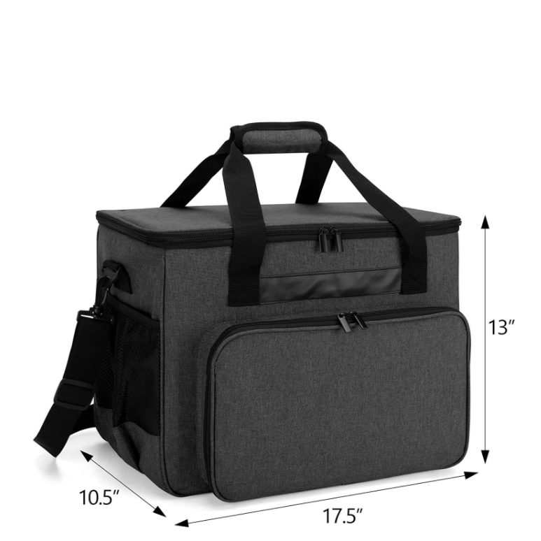Customizable Large Capacity Family Sewing Machine Tote Storage Bag Unisex Portable with Open Cover Closure Multi-Pockets Travel