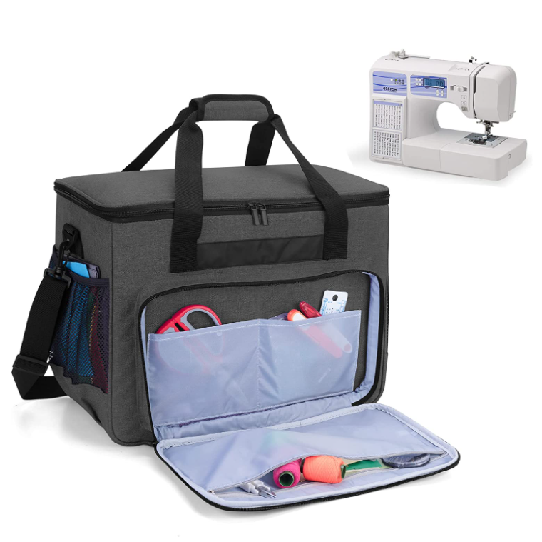 Customizable Large Capacity Family Sewing Machine Tote Storage Bag Unisex Portable with Open Cover Closure Multi-Pockets Travel - Изображение 2