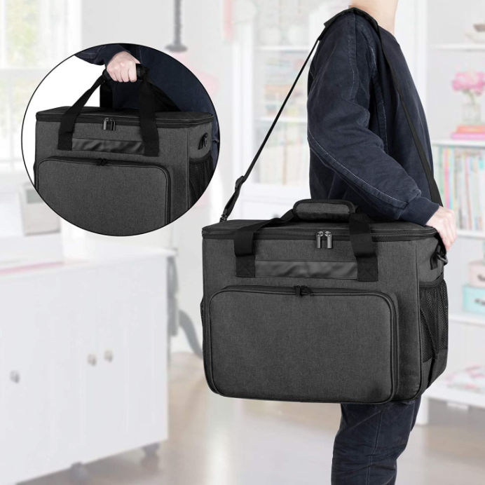 Customizable Large Capacity Family Sewing Machine Tote Storage Bag Unisex Portable with Open Cover Closure Multi-Pockets Travel - Изображение 6