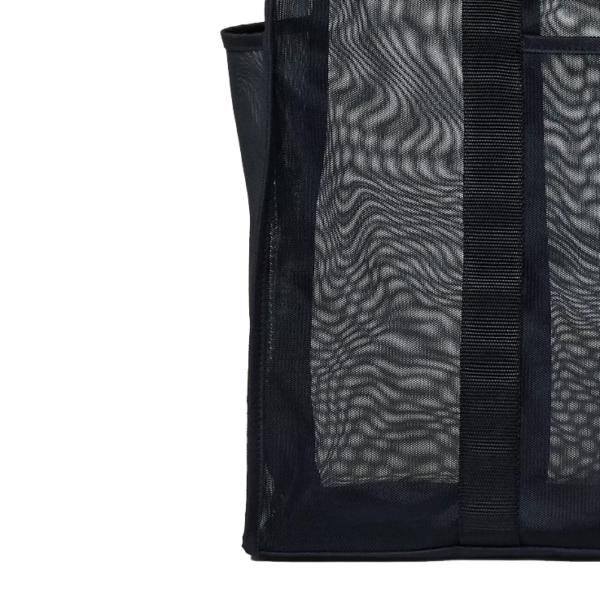 Fashionable Transparent Mesh Tote Beach Bag with Large Capacity PVC & Nylon Lining Zipper Closure Customizable Logo Pattern - 画像 4