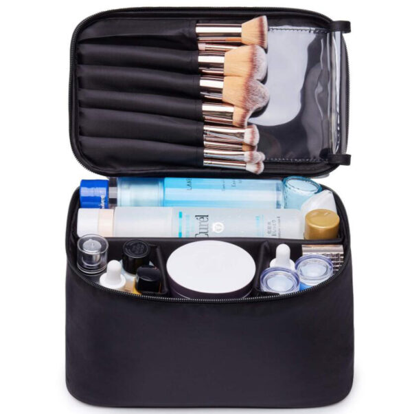 Makeup Brush Set Box Packaging for Travel Fashion PU Leather Zipper Pouch Custom Logo -Cosmetic Bag - Bild 3