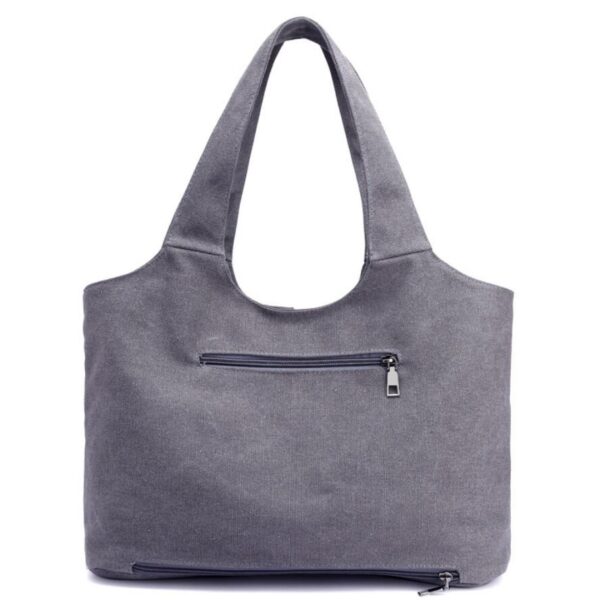 Custom Logo Cotton Bag Waxed Canvas Large Tote Zipper Closure Foldable & Lightweight Reusable Promotional Customized Logo - Image 2
