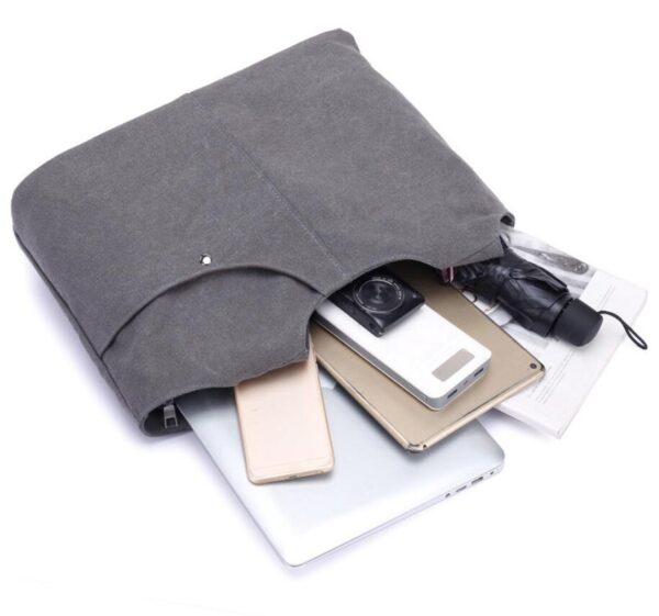 Custom Logo Cotton Bag Waxed Canvas Large Tote Zipper Closure Foldable & Lightweight Reusable Promotional Customized Logo - Image 4