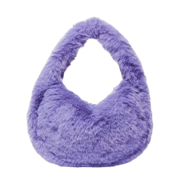 Large Capacity Fluffy Shoulder Handbag Woman's Plush Tote Bag with Two Handles Soft Imitation Fur Downy Teddyc