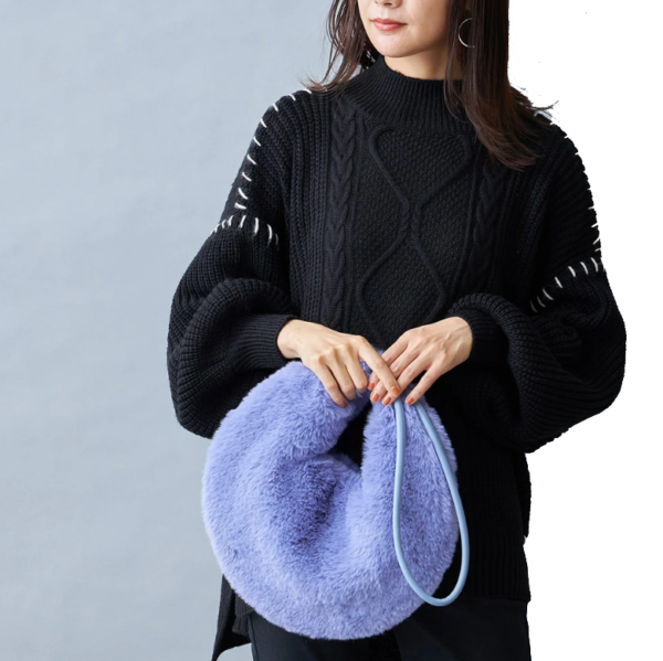 Large Capacity Fluffy Shoulder Handbag Woman's Plush Tote Bag with Two Handles Soft Imitation Fur Downy Teddyc - 画像 4