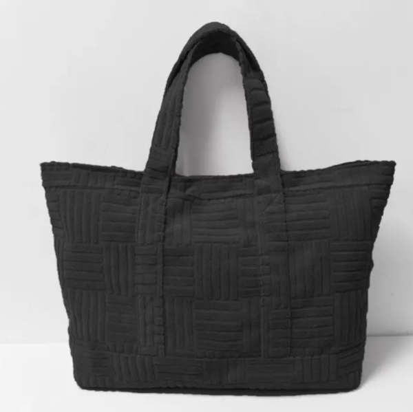 Customizable Large Personalized Initial Terry Beach Tote Bag for Women Monogrammed Shopping with Open Closure and Cotton Lining - Image 4