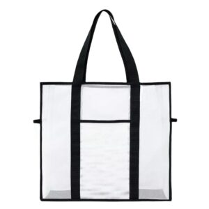 Women's Large Custom Portable Insulated Tote Bag for Summer Beach Picnics Mesh With Cotton & Nylon Lining Zipper Closure