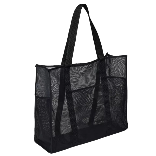 Women's Large Custom Portable Insulated Tote Bag for Summer Beach Picnics Mesh With Cotton & Nylon Lining Zipper Closure - 画像 4