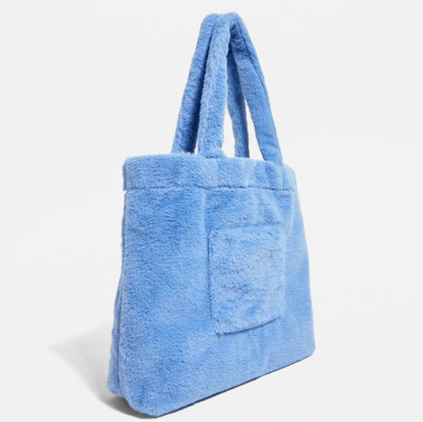 Women's Large Fluffy Tote Handbag Cute Faux Fur Bag with Zipper Closure Soft Plush Material Custom Logo Large Capacity - 画像 3
