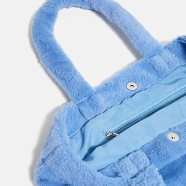 Women's Large Fluffy Tote Handbag Cute Faux Fur Bag with Zipper Closure Soft Plush Material Custom Logo Large Capacity - 画像 4