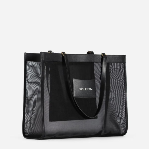 Extra Large Travel Beach Tote with Zipper Pocket Waterproof Mesh Pool Bag PU Cotton Handle for Cruise Swim Vacation Essentials - 画像 2