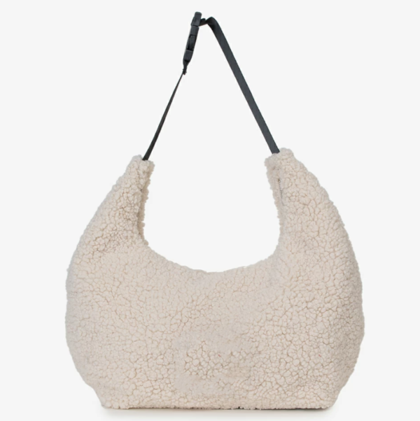 Teddy Moon Hobo Shape Sling Tote Bag Aesthetic Crossbody Shoulder Bum Pouch With Custom Logo Fur Material Two Straps - Image 6
