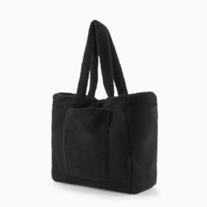 Teddy Plush Tote Shopper Bag Purse Diaper Work School Leopard Print Soft Fabric Travel