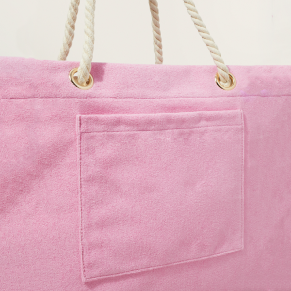 Large Capacity Portable Tote Handbag Eco-Friendly Towelling Soft Fabric Cotton Polyester Lining Custom Logo Letter Decoration - 영상 3