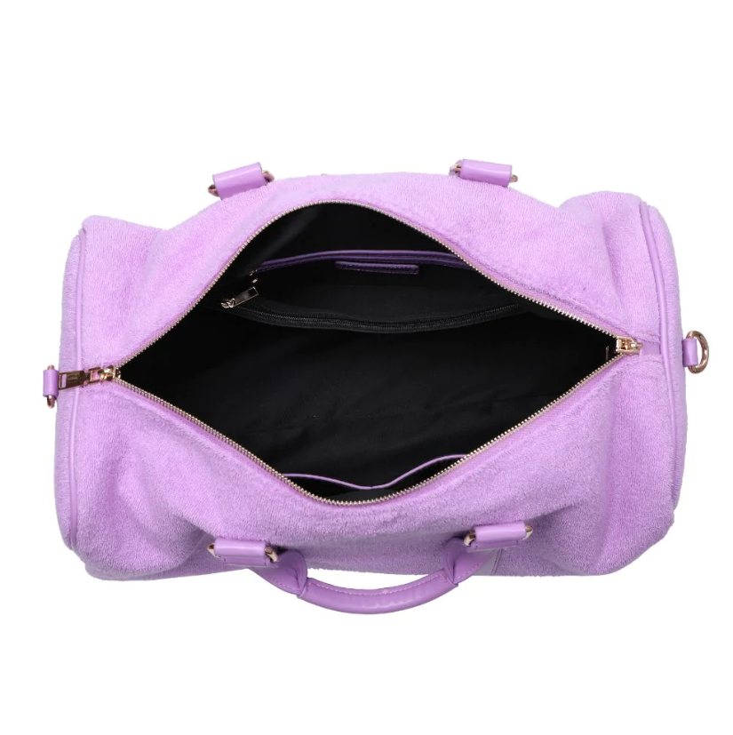 Custom Polyester Women's Terry Cloth Handbag Fashionable Portable Yoga Luggage Duffle Shoulder Bag for Travel Kids' Suitable - Image 4