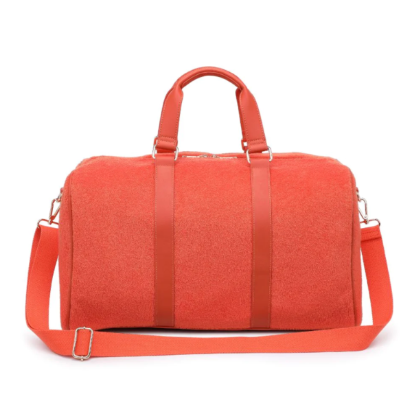 Custom Polyester Women's Terry Cloth Handbag Fashionable Portable Yoga Luggage Duffle Shoulder Bag for Travel Kids' Suitable - 画像 6