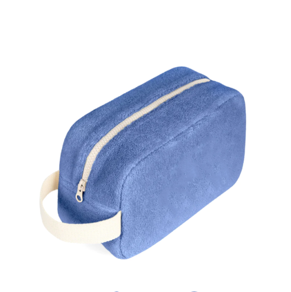 Women Terry Cloth Large Makeup Bags With Carry Handle and Inside Pocket