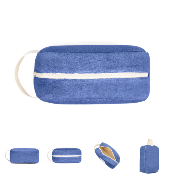 Women Terry Cloth Large Makeup Bags With Carry Handle and Inside Pocket - 画像 4