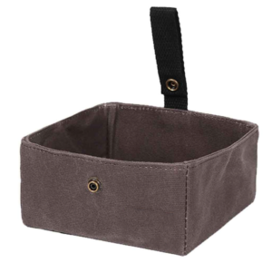 Pet Dog Folding Dog Bowl Bag Waxed Canvas Outdoors Dog Bowl