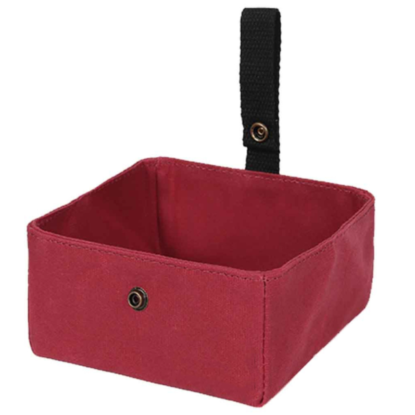 Pet Dog Folding Dog Bowl Bag Waxed Canvas Outdoors Dog Bowl - 画像 4