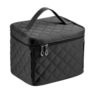 Quilted Soft Makeup Cosmetics Pouch Quilted Travel Toiletry Bag Cotton Puffy Cosmetic Bag