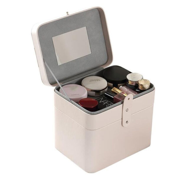 Travel Large Capacity Leather Cosmetic Box - 画像 2