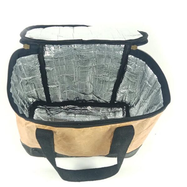 Picnic Cooler Bag Brown Paper Camping Lunch Bag Outdoor Activities Practical Food Storage Bag - 画像 6