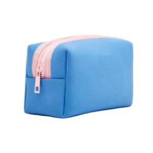 Woman Neoprene Soft Cosmetic Travel Bag With Compartment Inside Standing Wide-open Cosmetic Bag