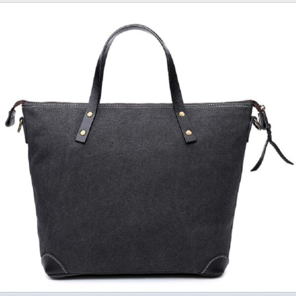 Custom Recycled Large Womens Market Waxed Canvas Tote Bag - 画像 2