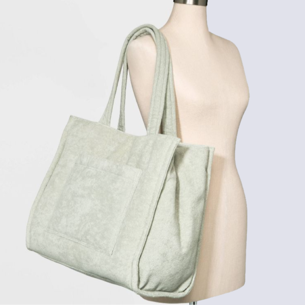 New Arrivals Woman Soft Terry Cloth Tote Bag Summer Beach Pool Tote Bag - Image 5